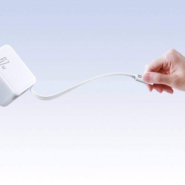 Joyroom 67W Väggladdare med inbyggd USB-C kabel & USB-C uttag Vit