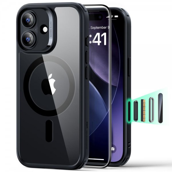 ESR iPhone 17 Skal och Skärmskydd Classic Hybrid MagSafe Set Svart Transparent