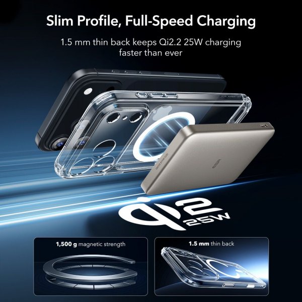 ESR iPhone 17 Pro Skal och Skärmskydd Classic Hybrid MagSafe Set Transparent