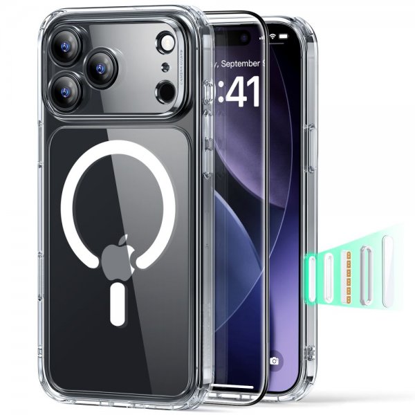 ESR iPhone 17 Pro Max Skal och Skärmskydd Classic Hybrid MagSafe Set Transparent