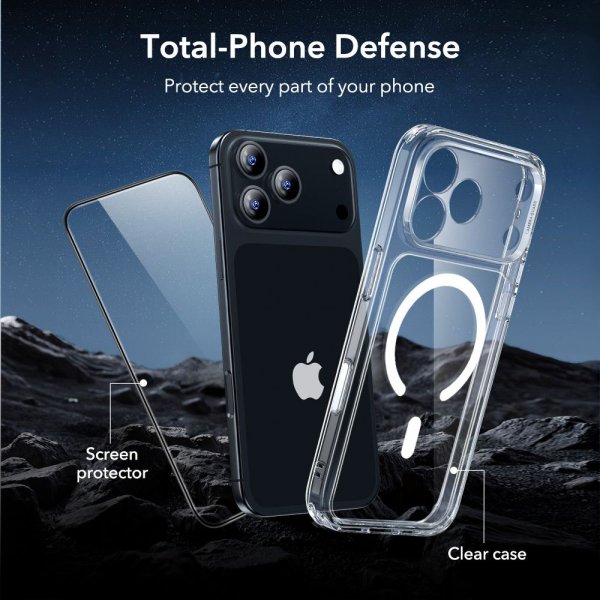 ESR iPhone 17 Pro Max Skal och Skärmskydd Classic Hybrid MagSafe Set Transparent