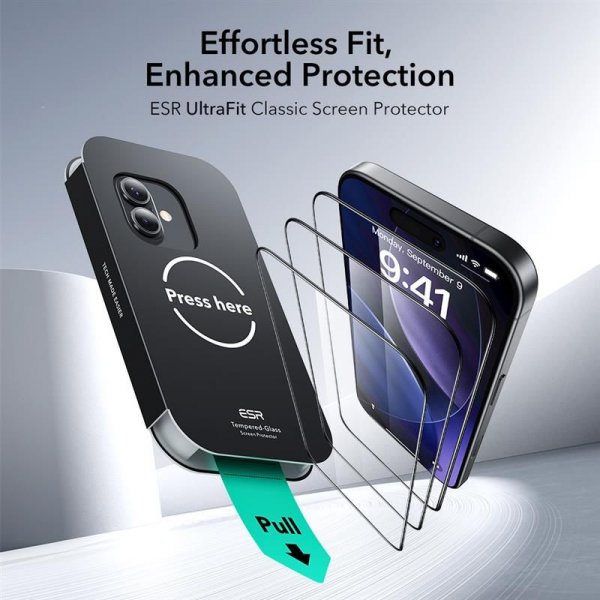 ESR iPhone 16 Pro/iPhone 17 Skärmskydd UltraFit 2-pack