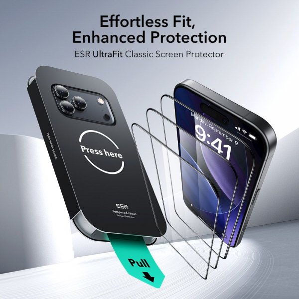ESR iPhone 17 Pro Skärmskydd UltraFit 2-pack