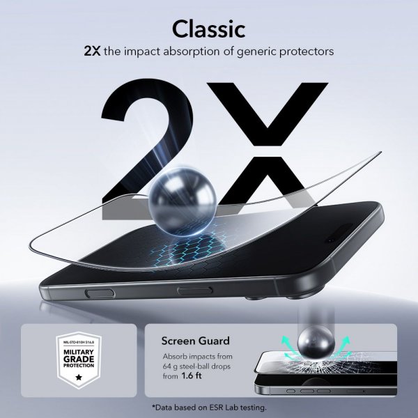 ESR iPhone 17 Pro Skärmskydd UltraFit 2-pack