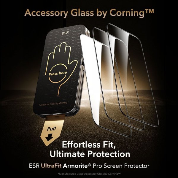 ESR iPhone 16 Pro/iPhone 17 Skärmskydd UltraFit Armorite Pro