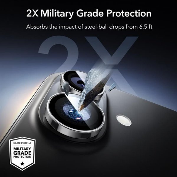 ESR iPhone 16/iPhone 16 Plus/iPhone 17 Kameraskydd Armorite Transparent