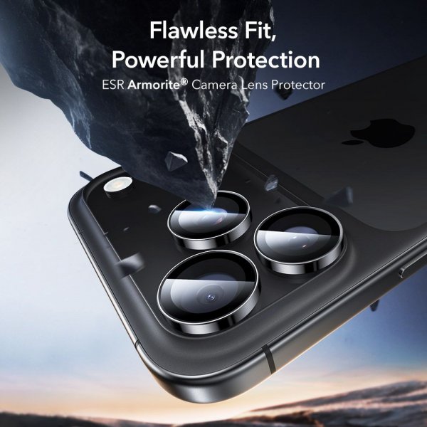 ESR iPhone 14/15/16/17 Pro & Pro Max Kameraskydd Armorite Svart