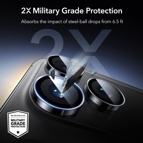 ESR iPhone 14/15/16/17 Pro & Pro Max Kameraskydd Armorite Svart