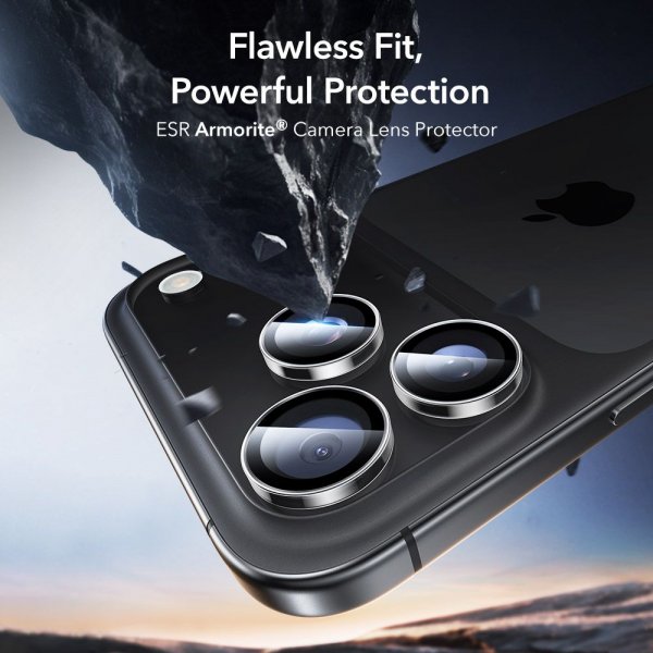 ESR iPhone 14/15/16/17 Pro & Pro Max Kameraskydd Armorite Transparent