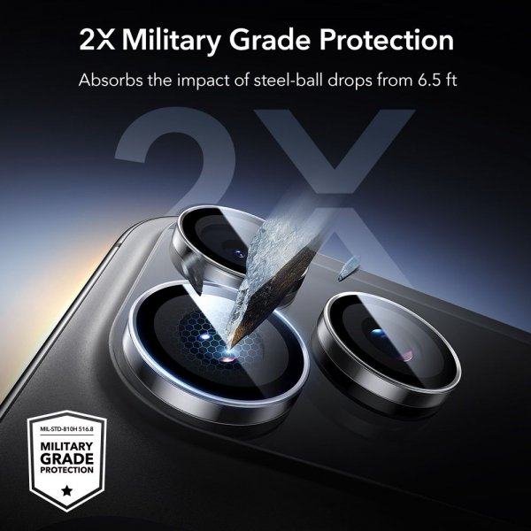 ESR iPhone 14/15/16/17 Pro & Pro Max Kameraskydd Armorite Transparent