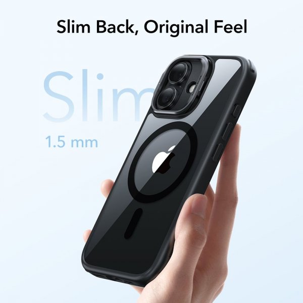 ESR iPhone 17 Skal Classic Hybrid Kickstand MagSafe Svart Transparent