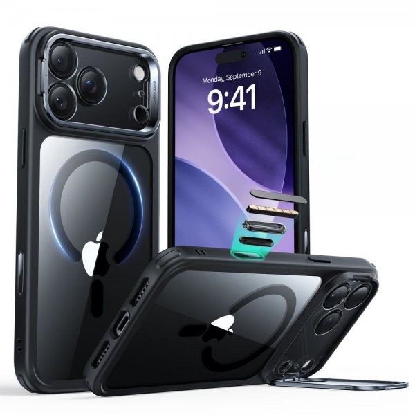 ESR iPhone 17 Pro Max Skal Classic Hybrid Kickstand MagSafe Svart Transparent