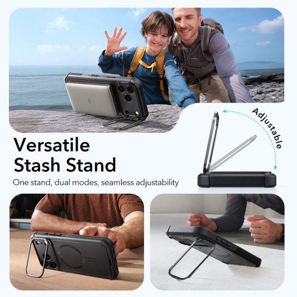 ESR iPhone 17 Pro Skal Cyber Tough Kickstand MagSafe Svart