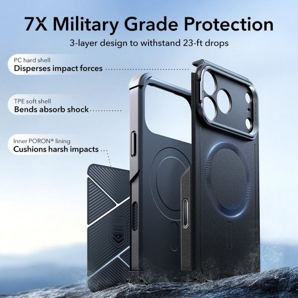 ESR iPhone 17 Pro Skal Cyber Tough Kickstand MagSafe Svart