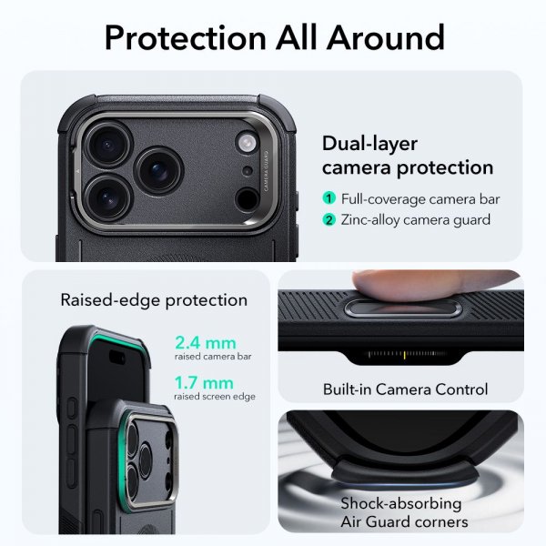 ESR iPhone 17 Pro Max Skal Cyber Tough Kickstand MagSafe Svart