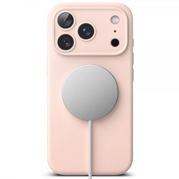 Ringke iPhone 17 Pro Max Skal Silicone Magnetic Pink Sand