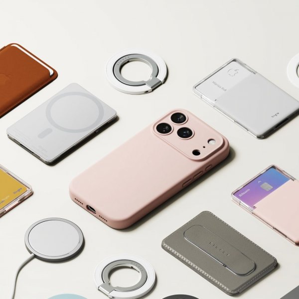 Ringke iPhone 17 Pro Max Skal Silicone Magnetic Pink Sand