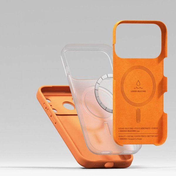 Ringke iPhone 17 Pro Max Skal Silicone Magnetic Tangerine