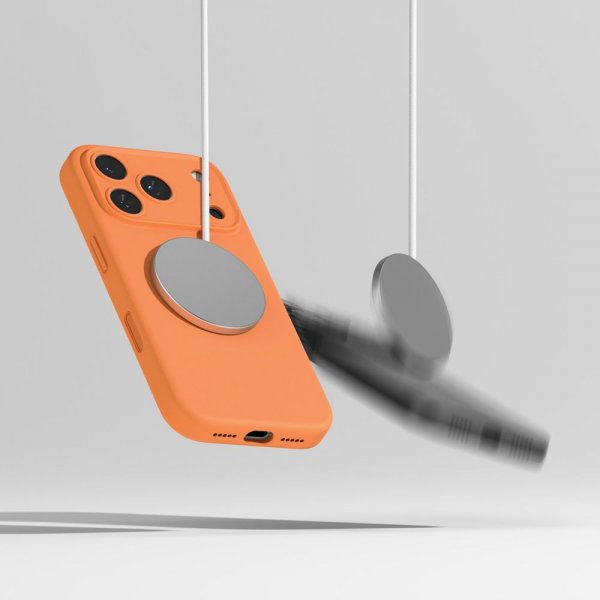 Ringke iPhone 17 Pro Skal Silicone Magnetic Tangerine