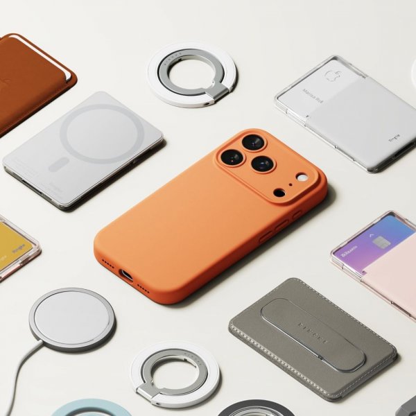 Ringke iPhone 17 Pro Skal Silicone Magnetic Tangerine