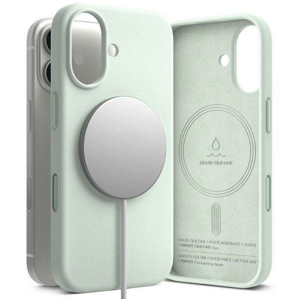 Ringke iPhone 17 Skal Silicone Magnetic Soft Mint