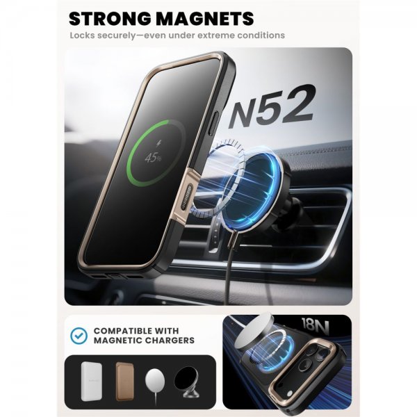 Supcase iPhone 17 Pro Skal Ares Flip MagSafe Guld