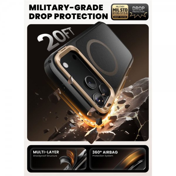 Supcase iPhone 17 Pro Max Skal Ares Flip MagSafe Guld