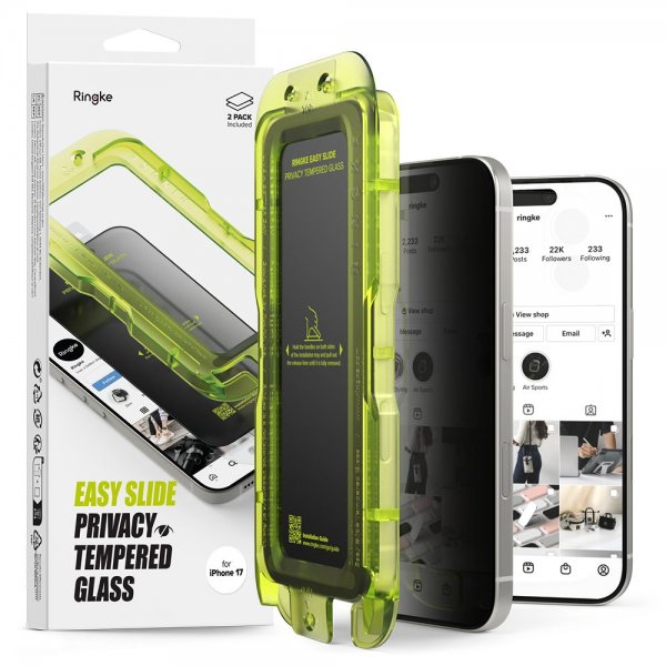 Ringke iPhone 17 Skärmskydd Easy Slide Privacy 2-pack