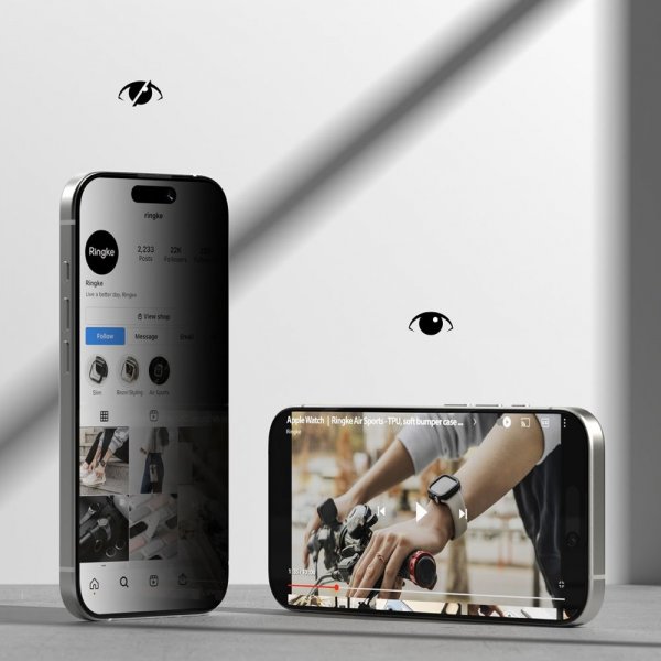 Ringke iPhone 17 Skärmskydd Easy Slide Privacy 2-pack