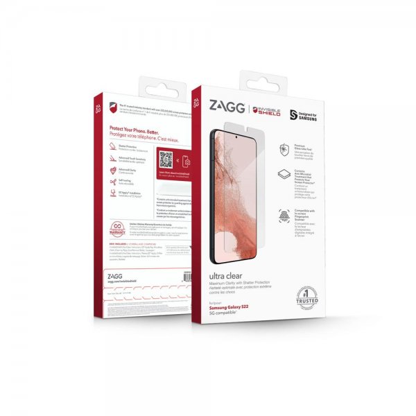 ZAGG InvisibleShield Samsung Galaxy S22 Skärmskydd Ultra Clear