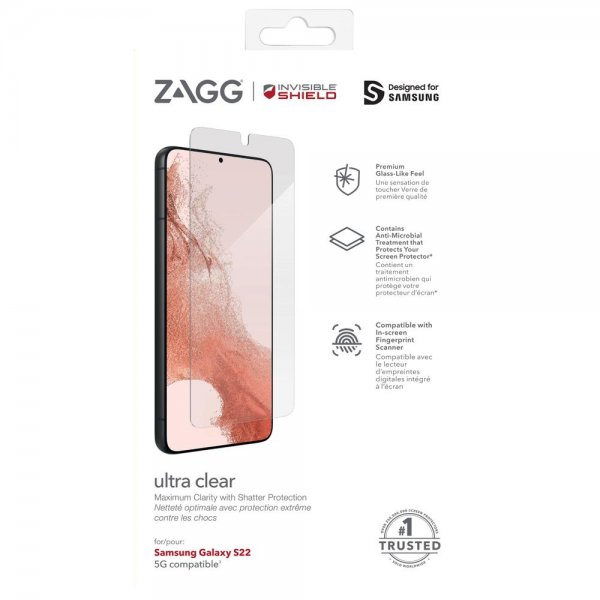 ZAGG InvisibleShield Samsung Galaxy S22 Skärmskydd Ultra Clear