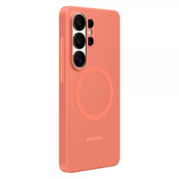 Samsung Original Galaxy S26 Ultra Skal Silicone Magnet Case Coral Red
