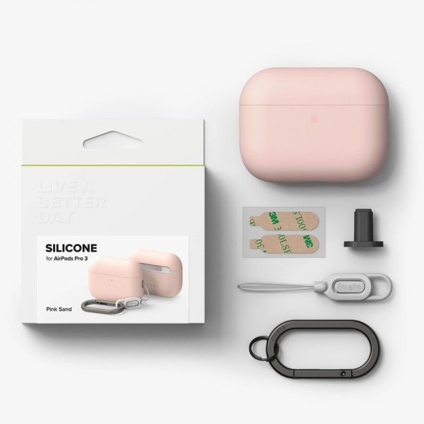 Ringke AirPods Pro 3 Skal Silicone Pink Sand