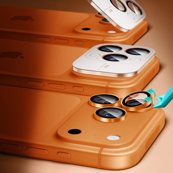 ESR iPhone 14/15/16/17 Pro & Pro Max Kameraskydd Armorite Orange
