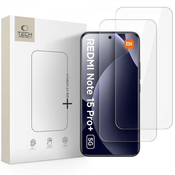 Tech-Protect Xiaomi Redmi Note 15 Pro+ 5G Skärmskydd HydroFlex+ 2-pack
