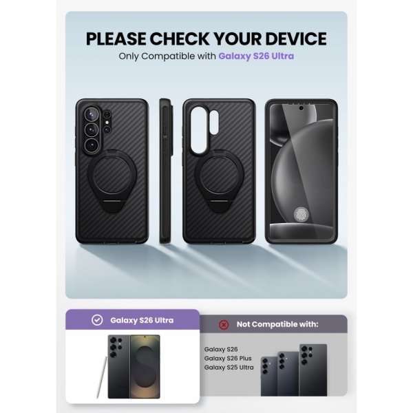 Supcase Samsung Galaxy S26 Ultra Skal Cosmo MagSafe Kevlar Svart