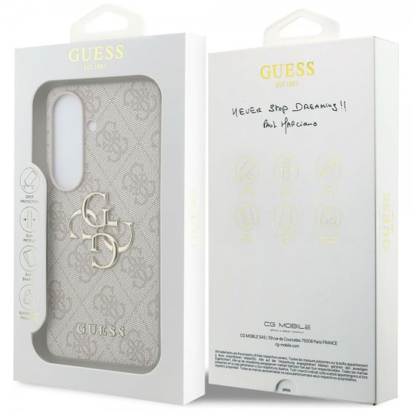 Guess Samsung Galaxy S26 Skal 4G Metal Logo Rosa