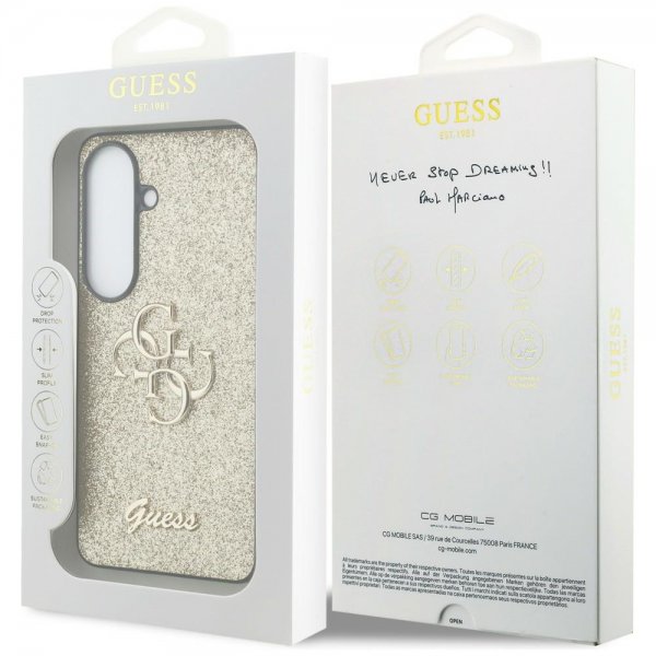 Guess Samsung Galaxy S26 Skal Fixed Glitter Guld