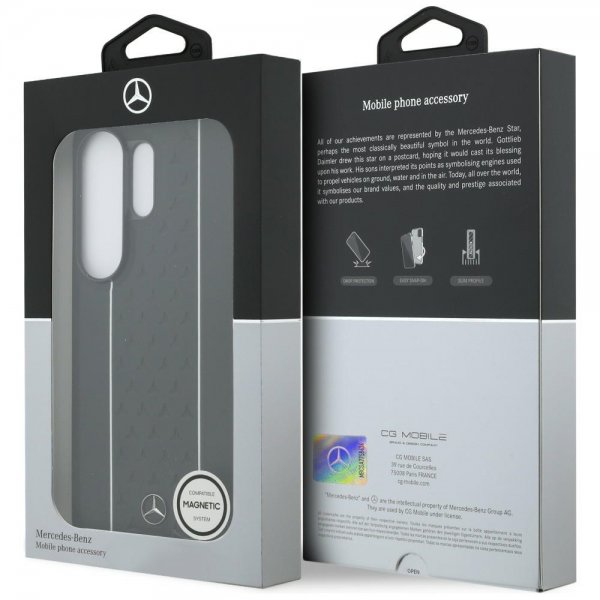 Mercedes Benz Samsung Galaxy S26 Ultra Skal Laurel Leaves Stripes MagSafe Svart Vit