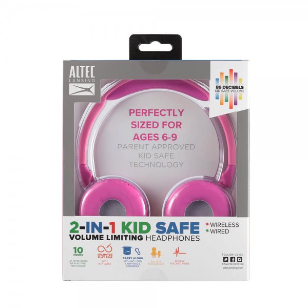 Altec Lansing Hörlurar Barn Trådlös 2in1 On-Ear Rosa
