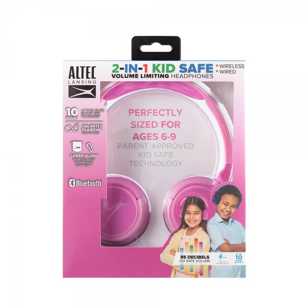 Altec Lansing Hörlurar Barn Trådlös 2in1 On-Ear Rosa