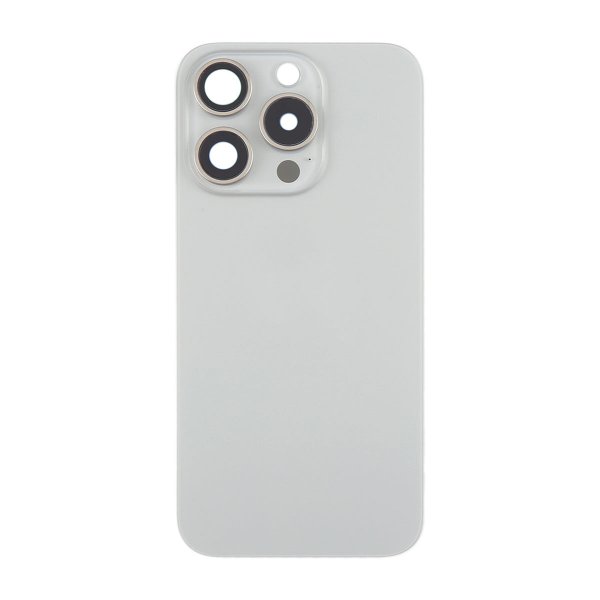 iPhone 15 Pro Baksida Glas med Magnet och Kameralins - Naturlig Titan