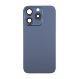 iPhone 15 Pro Baksida Glas med Magnet och Kameralins - Blå Titan