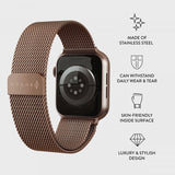 Burga Apple Watch 38/40/41/42mm Armband Metal Mesh Roseguld