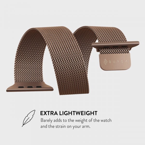 Burga Apple Watch 38/40/41/42mm Armband Metal Mesh Roseguld