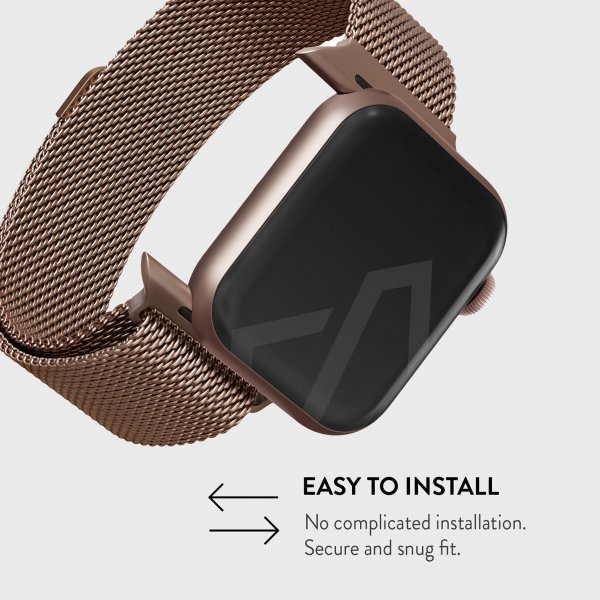 Burga Apple Watch 38/40/41/42mm Armband Metal Mesh Roseguld
