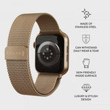 Burga Apple Watch 38/40/41/42mm Armband Metal Mesh Guld