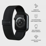 Burga Apple Watch 38/40/41/42mm Armband Metal Mesh Svart