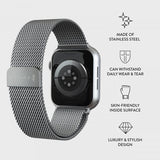 Burga Apple Watch 44/45/46mm/Ultra 49mm Armband Metal Mesh Silver