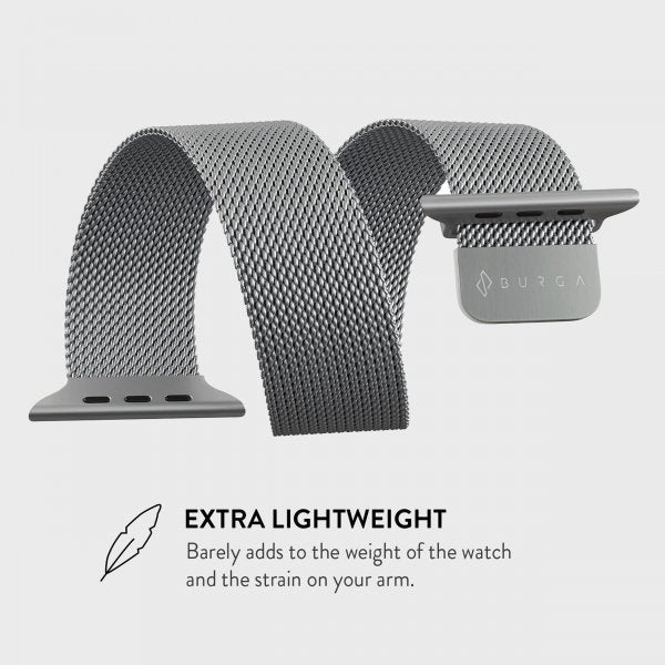 Burga Apple Watch 38/40/41/42mm Armband Metal Mesh Silver